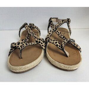 Blowfish Malibu Leopard Print Granola Rope Strappy Sandals Womens Size 8